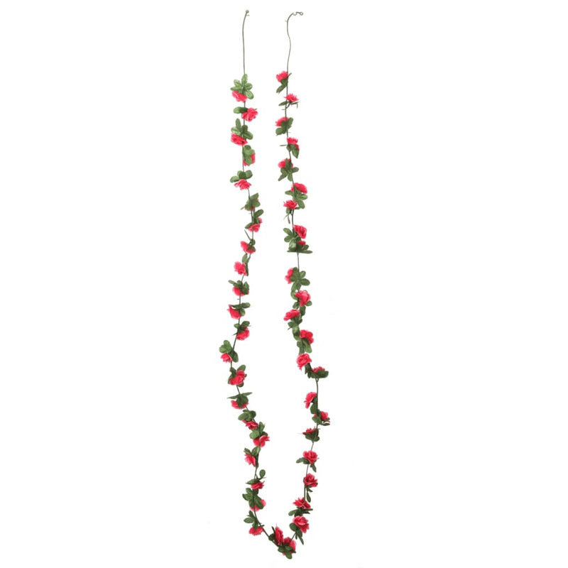 Load image into Gallery viewer, Vidaxl kerstslingers met bloemen 6 st 250 cm lente rozerood