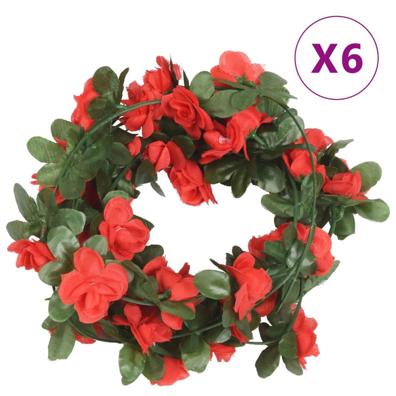 Load image into Gallery viewer, Vidaxl bloemenslingers 6 st 250 cm lente rood