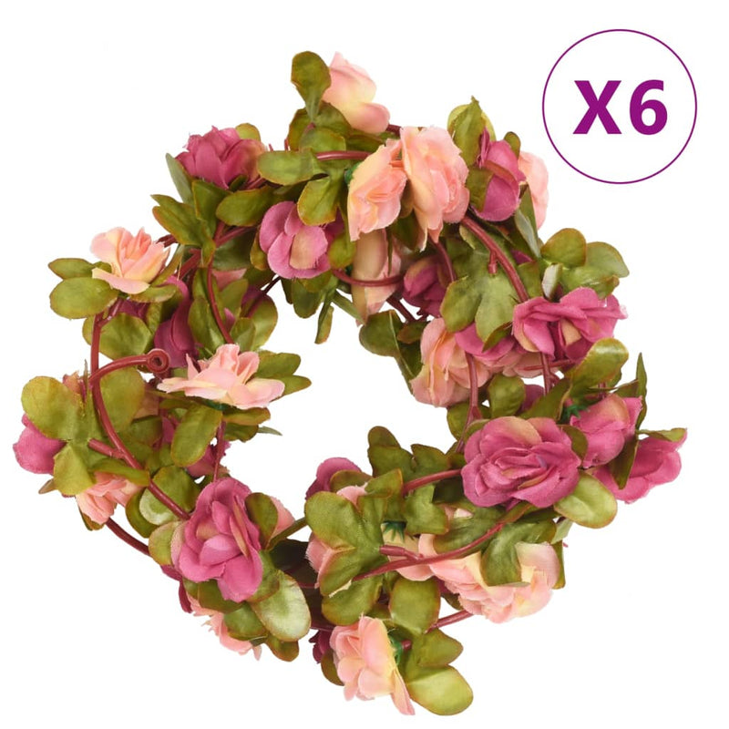 ギャラリービューアに画像をロードする, Vidaxl bloemenslingers 6 st 250 cm rozerood