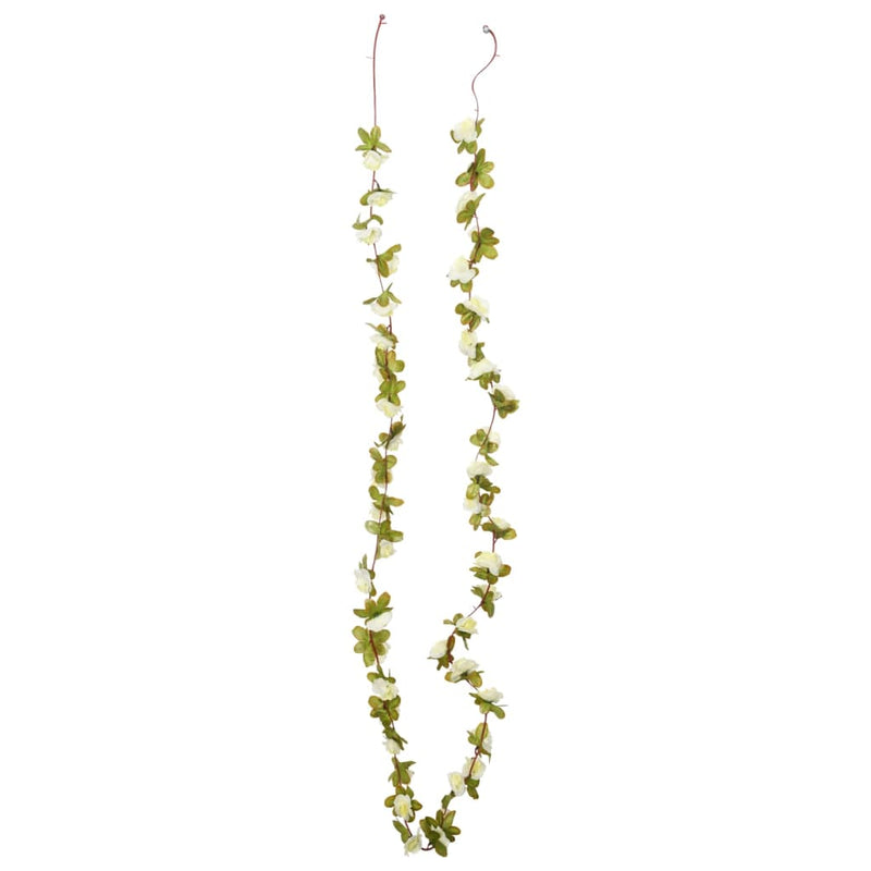 Load image into Gallery viewer, Vidaxl kerstslingers met bloemen 6 st 250 cm wit