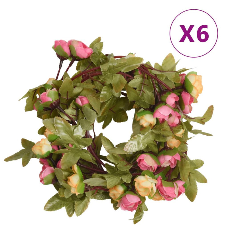 Load image into Gallery viewer, Vidaxl bloemenslingers 6 st 215 cm roze