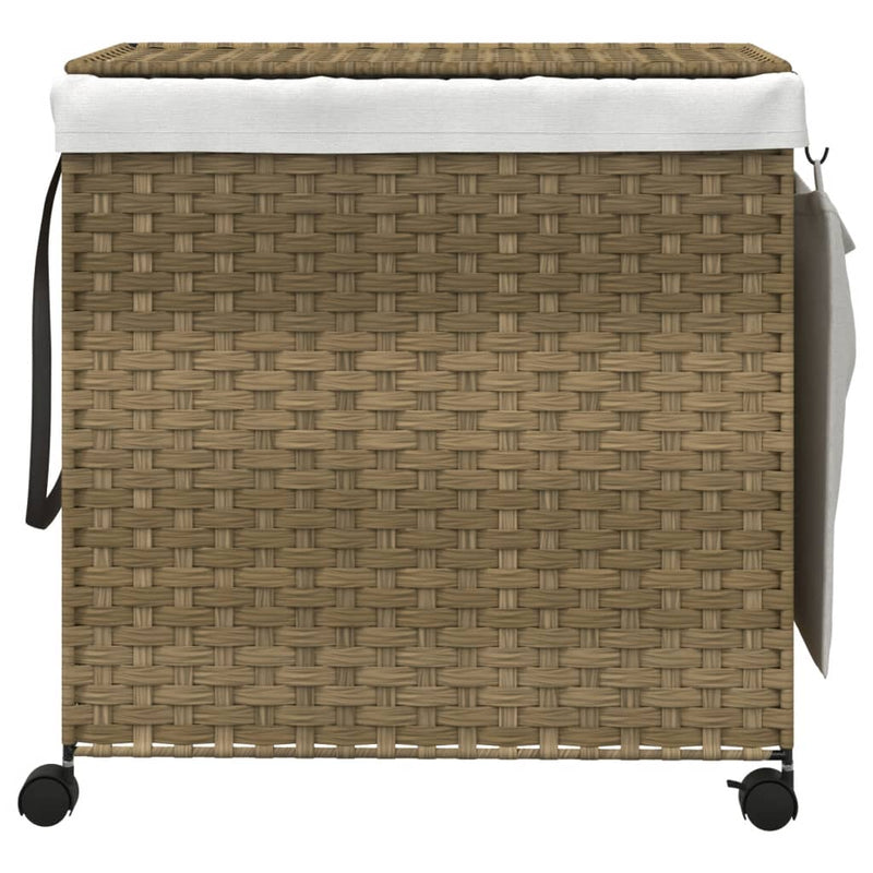 Load image into Gallery viewer, Vidaxl wasmand op wielen 60x35x60,5 cm rattan