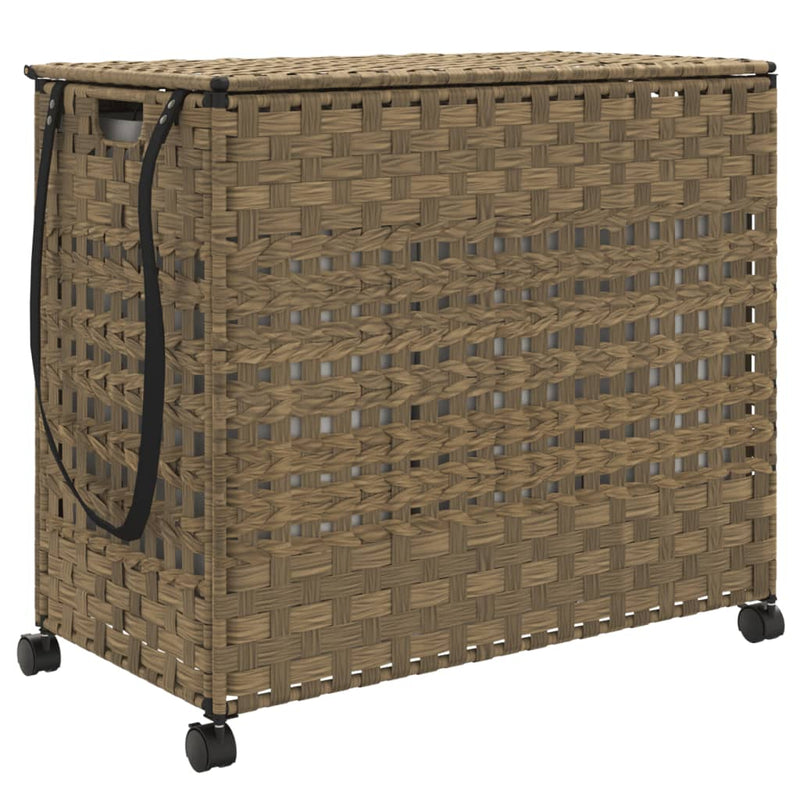 Load image into Gallery viewer, Vidaxl wasmand op wielen 66x35x60 cm rattan
