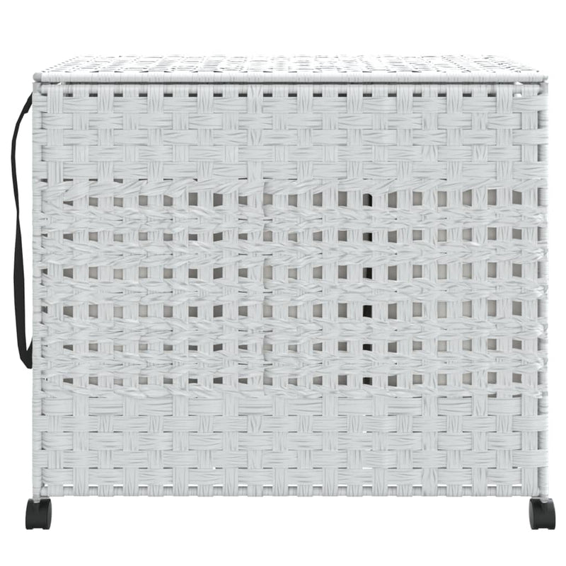 Load image into Gallery viewer, Vidaxl wasmand op wielen 66x35x60 cm rattan wit