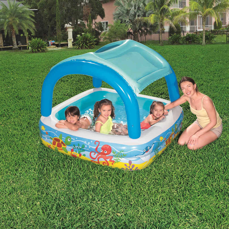 Load image into Gallery viewer, Bestway speelzwembad met overkapping 140x140x114 cm blauw 52192