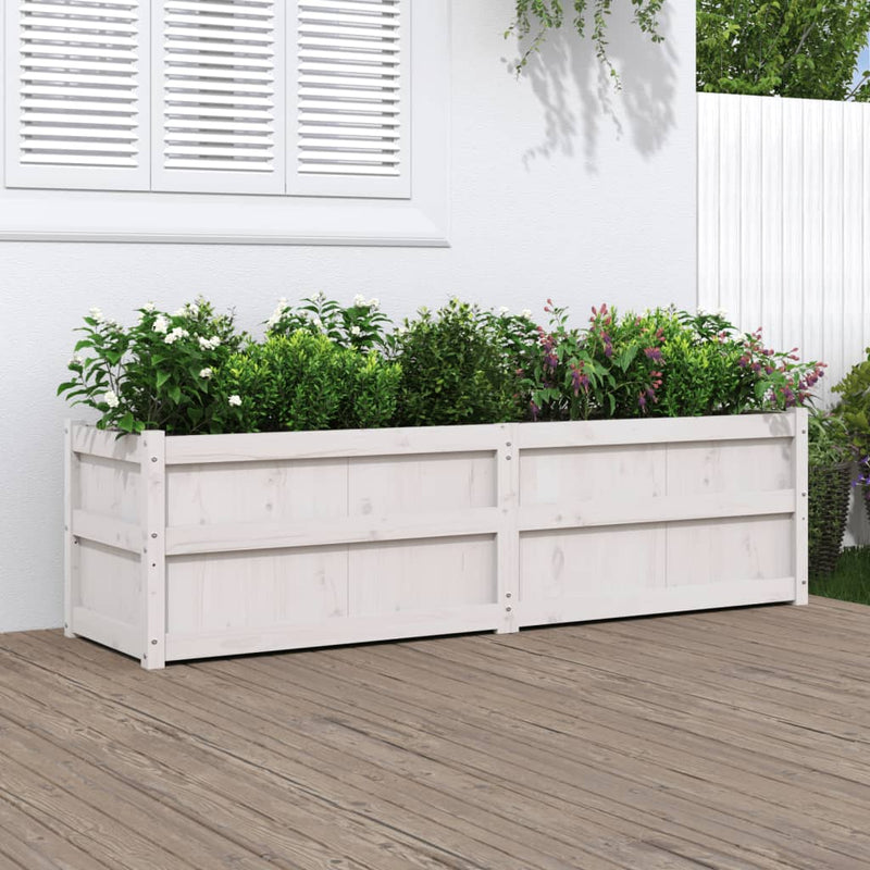 Load image into Gallery viewer, Vidaxl plantenbak 180x50x50 cm massief grenenhout wit