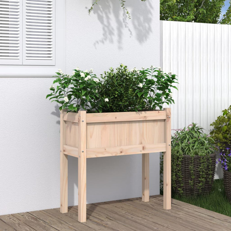 Load image into Gallery viewer, Vidaxl plantenbak met poten 70x31x70 cm massief grenenhout