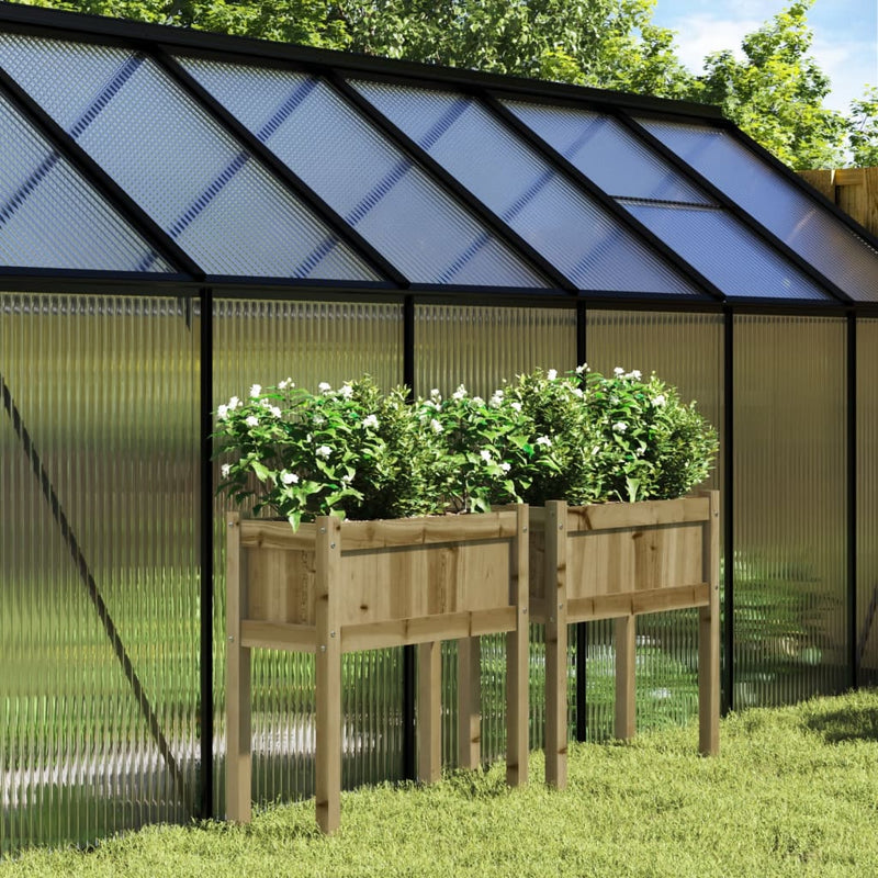 Load image into Gallery viewer, Vidaxl plantenbakken met poten 2 st cm geïmpregneerd hout