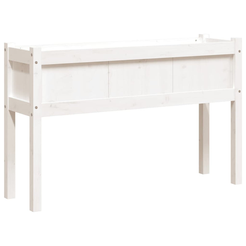 Load image into Gallery viewer, Vidaxl plantenbak met poten 110x31x70 cm massief grenenhout wit