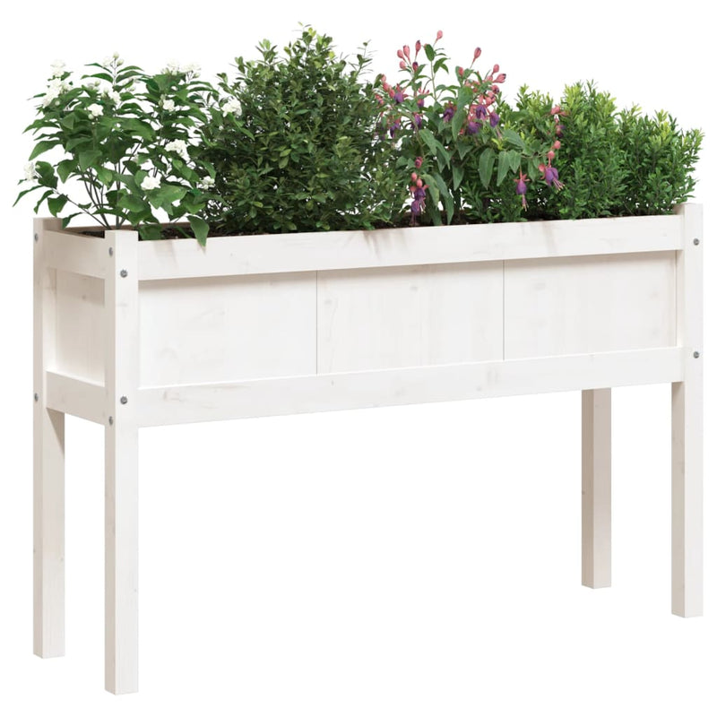 Load image into Gallery viewer, Vidaxl plantenbakken met poten 2 st massief grenenhout wit