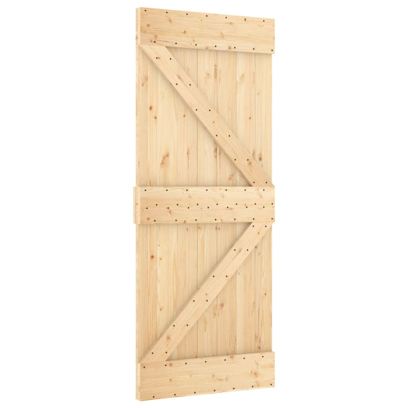 Load image into Gallery viewer, VidaXL Schuifdeur met beslag 85x210 cm massief grenenhout