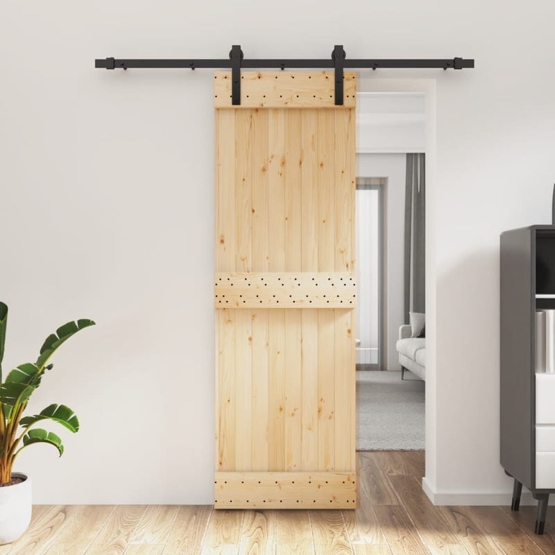 Load image into Gallery viewer, VidaXL Schuifdeur met beslag 70x210 cm massief grenenhout