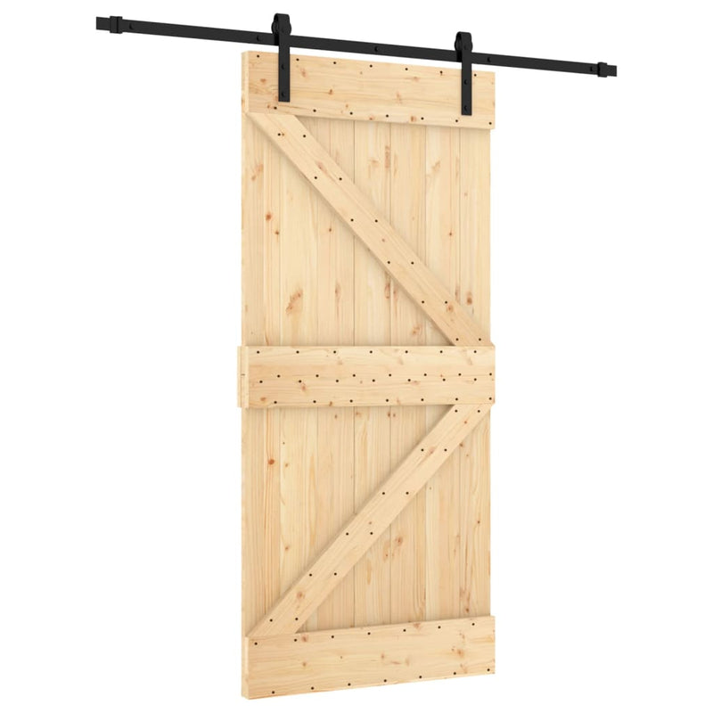 Load image into Gallery viewer, VidaXL Schuifdeur met beslag 95x210 cm massief grenenhout