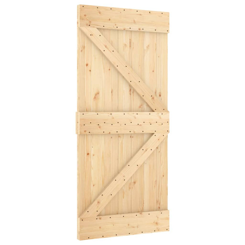 Load image into Gallery viewer, VidaXL Schuifdeur met beslag 95x210 cm massief grenenhout