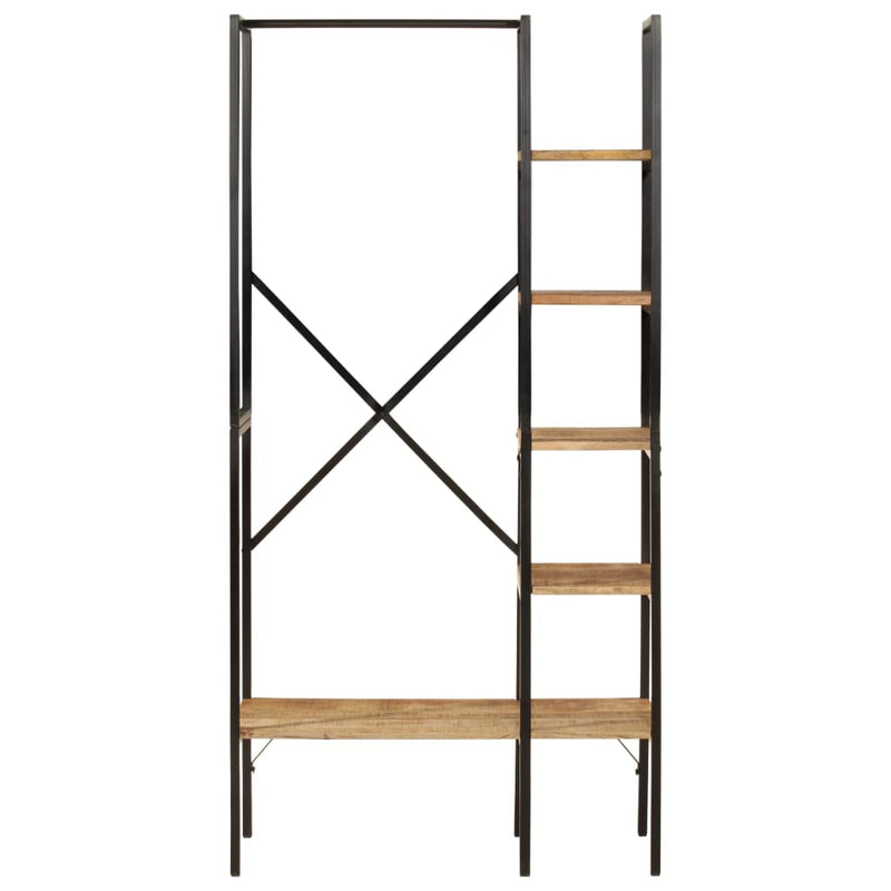 Load image into Gallery viewer, Vidaxl kledingrek met schappen 90x40x190 cm massief mangohout en ijzer