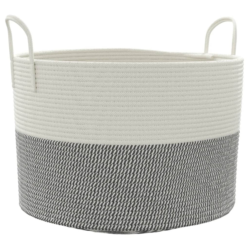 Load image into Gallery viewer, Vidaxl opbergmand ø 51x33 cm katoen grijs en wit