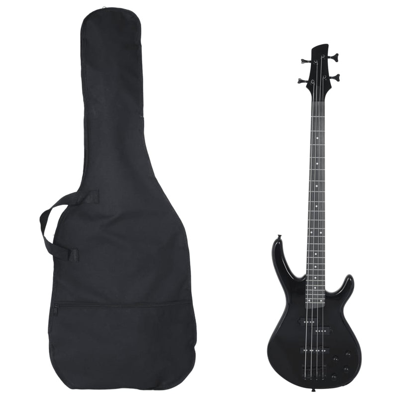 Load image into Gallery viewer, Vidaxl basgitaar voor beginners elektrisch met tas 4 4 46 zwart