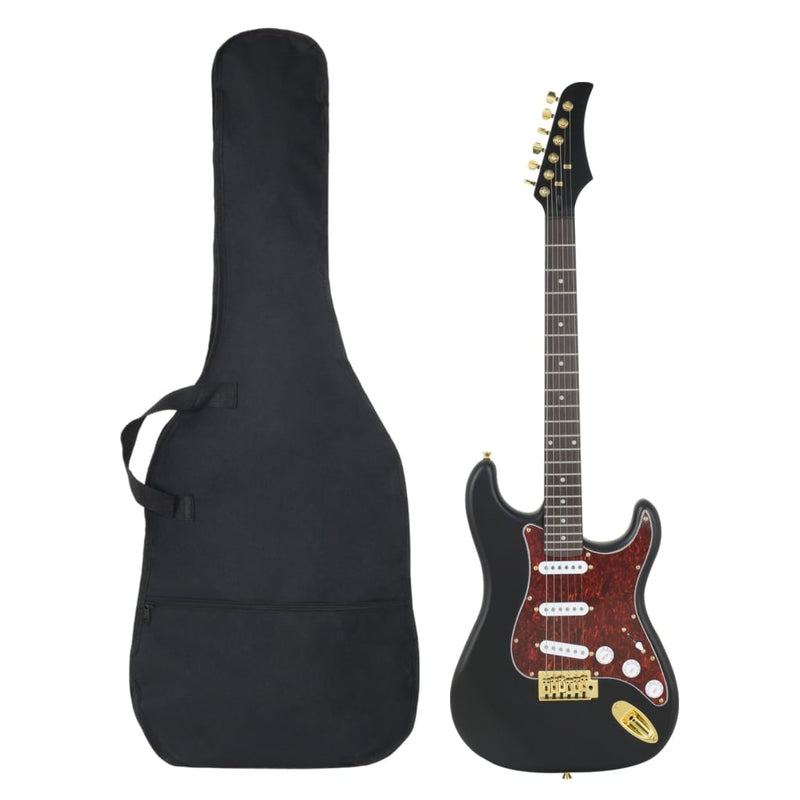 Load image into Gallery viewer, Vidaxl gitaar voor beginners elektrisch met tas 4 4 39 zwart en goud