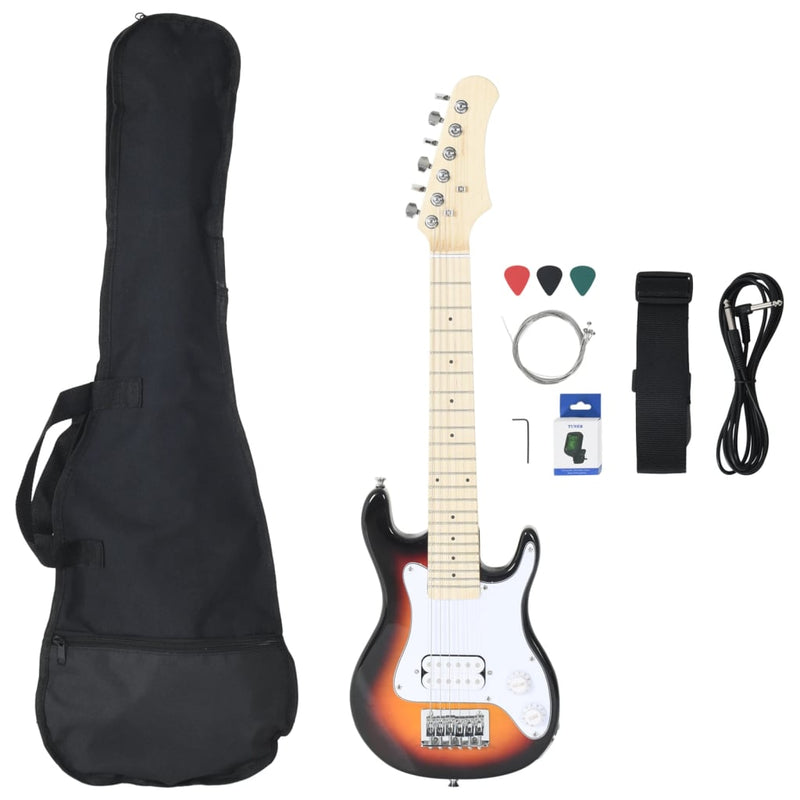 Load image into Gallery viewer, Vidaxl gitaar voor kinderen elektrisch met tas 3 4 30 bruin en wit