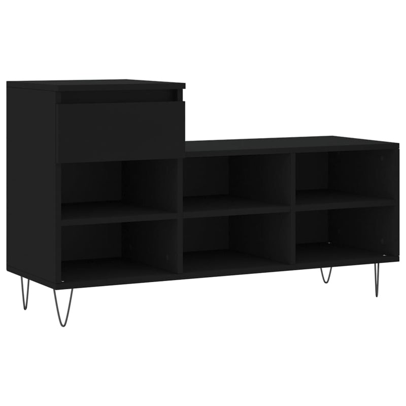 Afbeelding laden in galerijviewer, Vidaxl schoenenkast 102x36x60 cm bewerkt hout zwart
