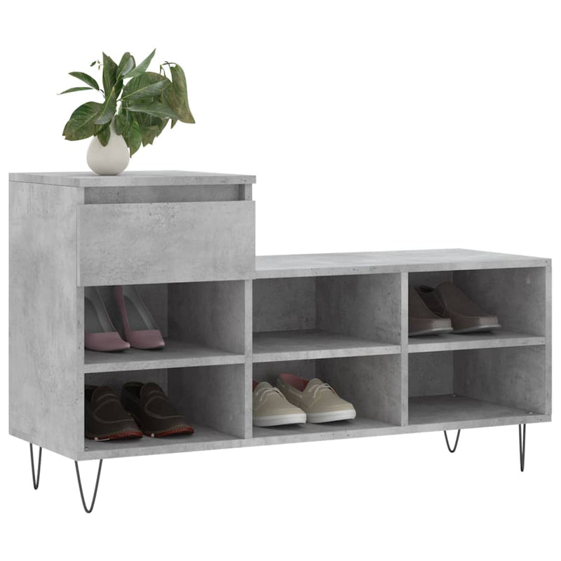 Load image into Gallery viewer, Vidaxl schoenenkast 102x36x60 cm bewerkt hout betongrijs