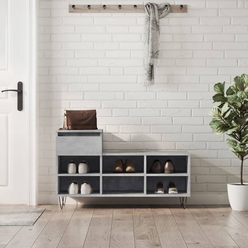 Load image into Gallery viewer, Vidaxl schoenenkast 102x36x60 cm bewerkt hout betongrijs