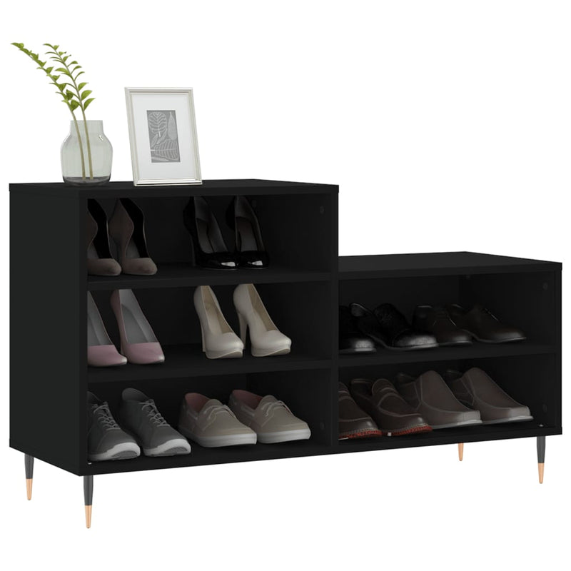 Load image into Gallery viewer, Vidaxl schoenenkast 102x36x60 cm bewerkt hout zwart