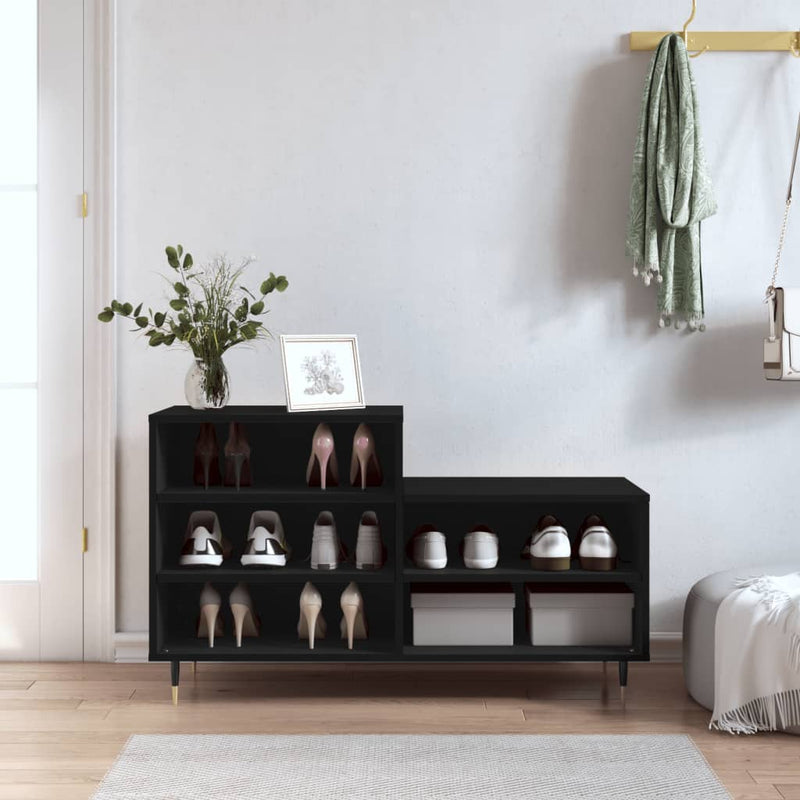Load image into Gallery viewer, Vidaxl schoenenkast 102x36x60 cm bewerkt hout zwart