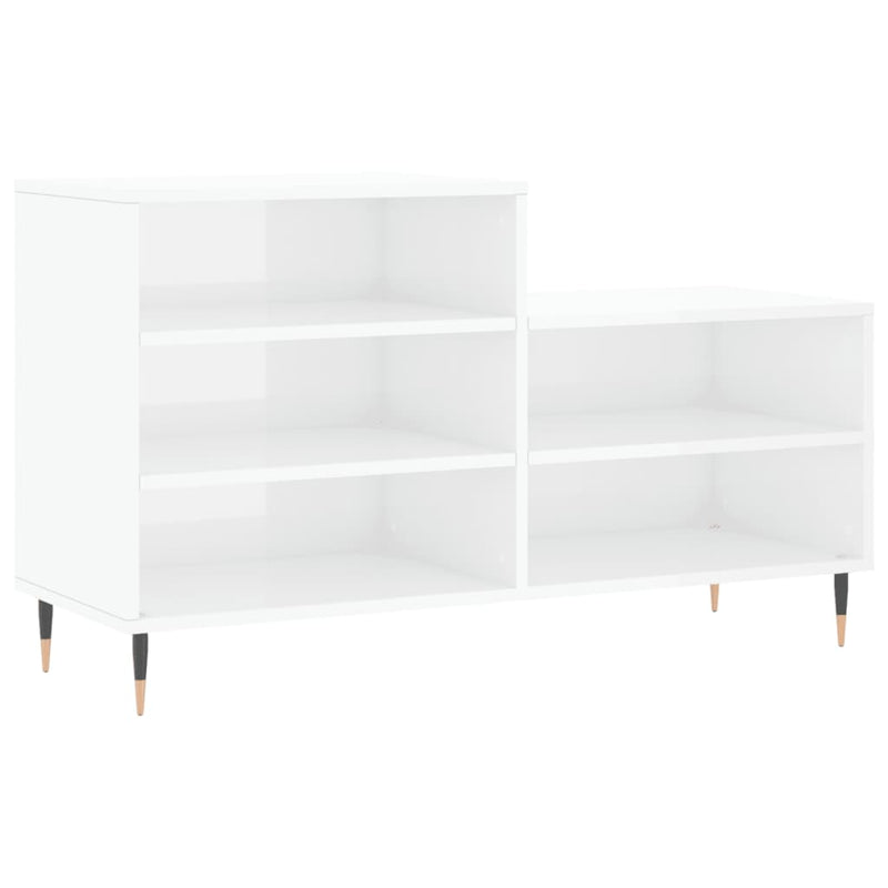 Load image into Gallery viewer, Vidaxl schoenenkast 102x36x60 cm bewerkt hout hoogglans wit