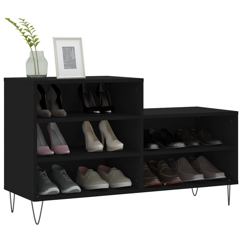 Load image into Gallery viewer, Vidaxl schoenenkast 102x36x60 cm bewerkt hout zwart