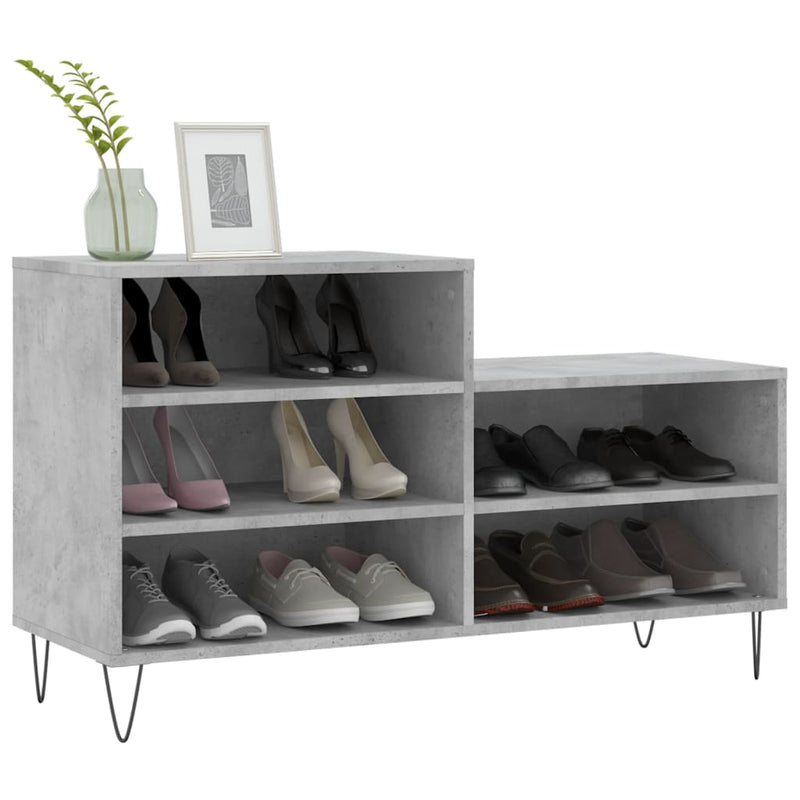 Afbeelding laden in galerijviewer, Vidaxl schoenenkast 102x36x60 cm bewerkt hout betongrijs