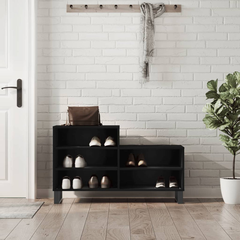 Load image into Gallery viewer, Vidaxl schoenenkast 102x36x60 cm bewerkt hout zwart