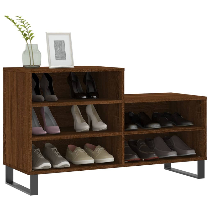 Load image into Gallery viewer, Vidaxl schoenenkast 102x36x60 cm bewerkt hout bruin eikenkleur