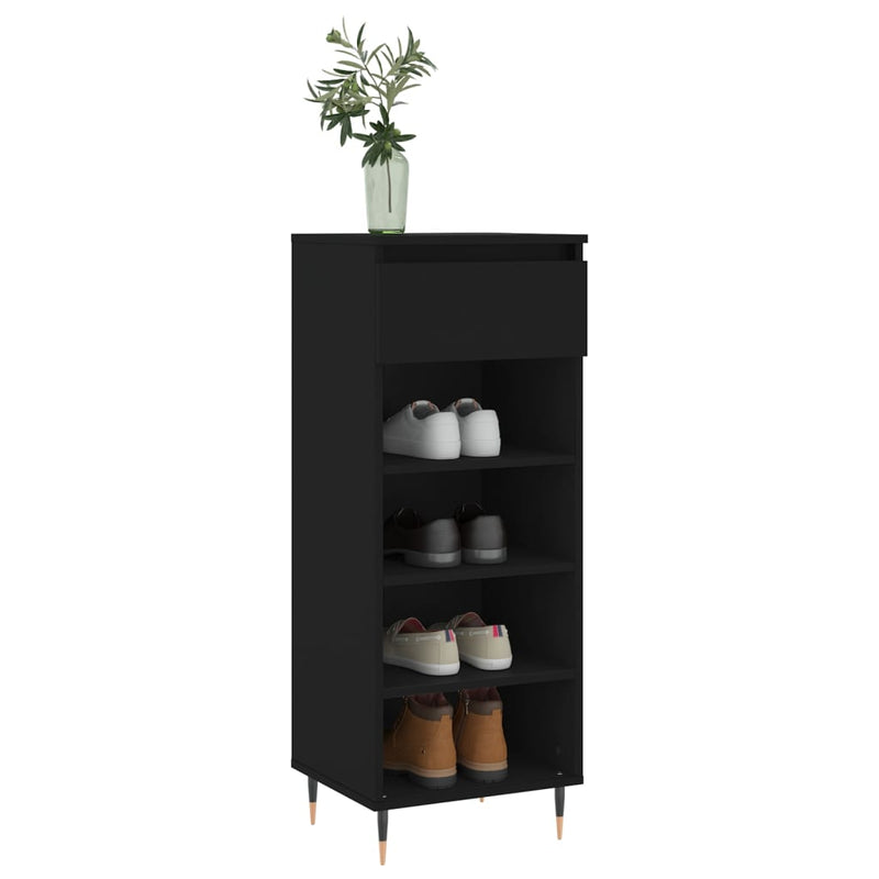 Load image into Gallery viewer, Vidaxl schoenenkast 40x36x105 cm bewerkt hout zwart