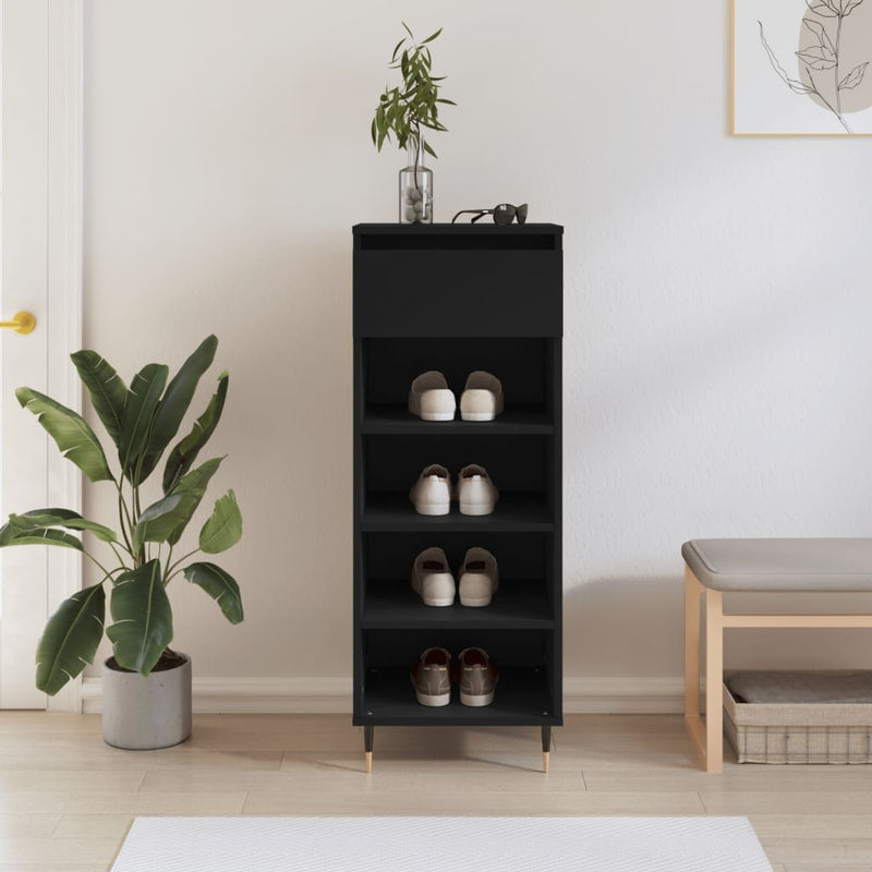 Load image into Gallery viewer, Vidaxl schoenenkast 40x36x105 cm bewerkt hout zwart