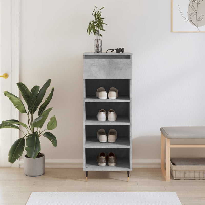 Load image into Gallery viewer, Vidaxl schoenenkast 40x36x105 cm bewerkt hout betongrijs