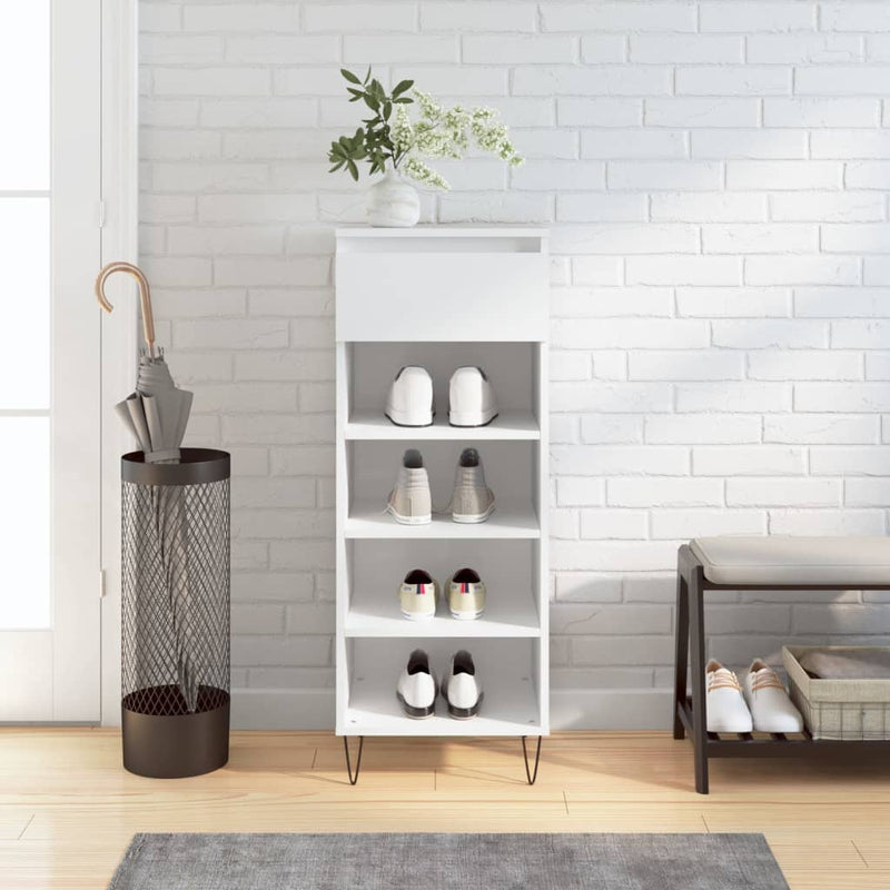 Load image into Gallery viewer, Vidaxl schoenenkast 40x36x105 cm bewerkt hout hoogglans wit
