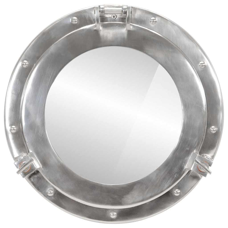 Afbeelding laden in galerijviewer, Vidaxl wandspiegel patrijspoort ø38 cm aluminium en glas