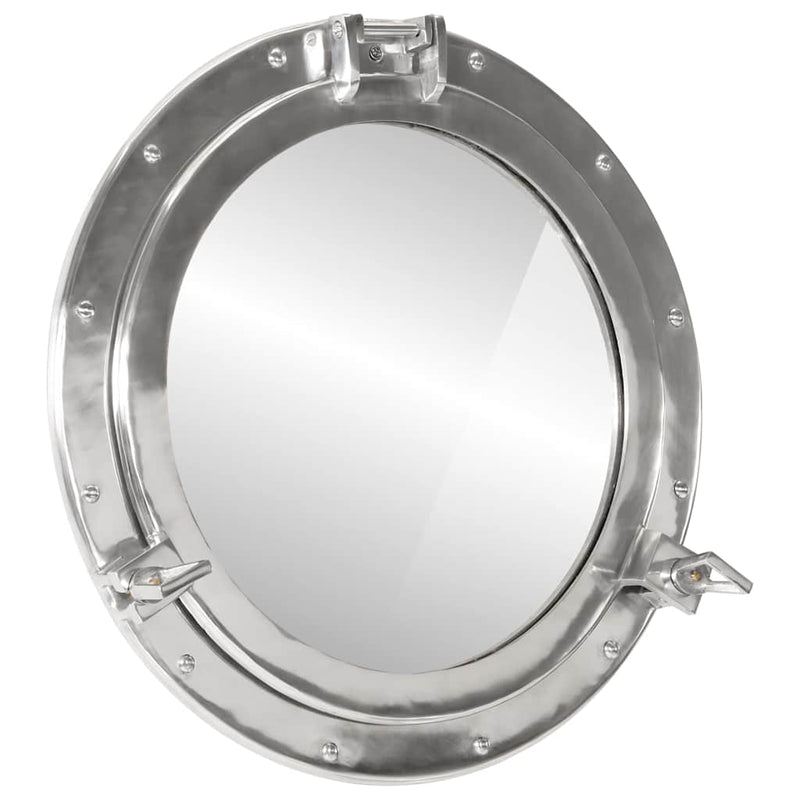 Afbeelding laden in galerijviewer, Vidaxl wandspiegel patrijspoort ø50 cm aluminium en glas
