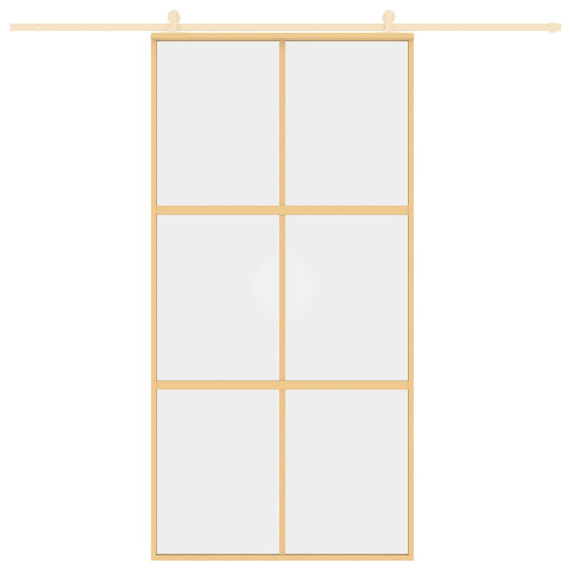 Load image into Gallery viewer, Vidaxl schuifdeur 102,5x205 cm helder esg-glas en aluminium goudkleur