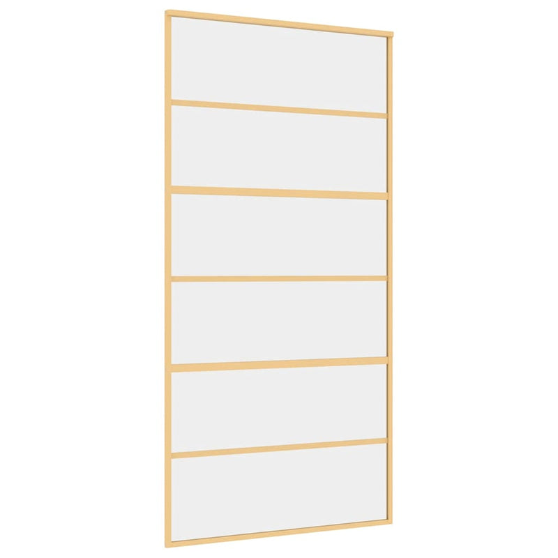 Load image into Gallery viewer, Vidaxl schuifdeur 102,5x205 cm helder esg-glas en aluminium goudkleur