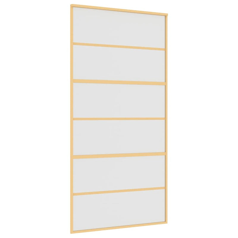 Load image into Gallery viewer, Vidaxl schuifdeur 102,5x205 cm mat esg-glas en aluminium goudkleurig