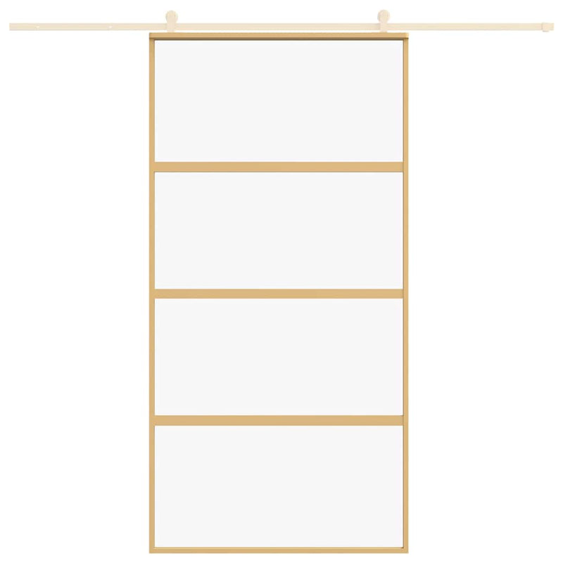 Load image into Gallery viewer, Vidaxl schuifdeur 102,5x205 cm helder esg-glas en aluminium goudkleur
