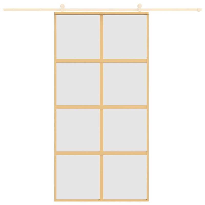 ギャラリービューアに画像をロードする, Vidaxl schuifdeur 102,5x205 cm mat esg-glas en aluminium goudkleurig