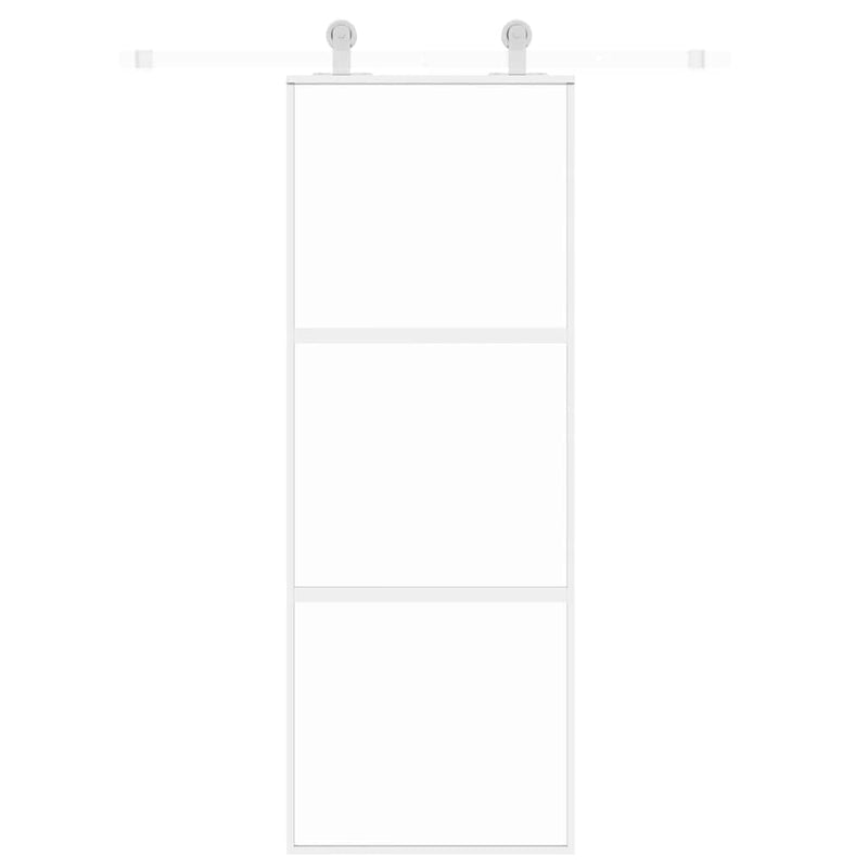 Load image into Gallery viewer, Vidaxl schuifdeur 76x205 cm gehard glas en aluminium wit