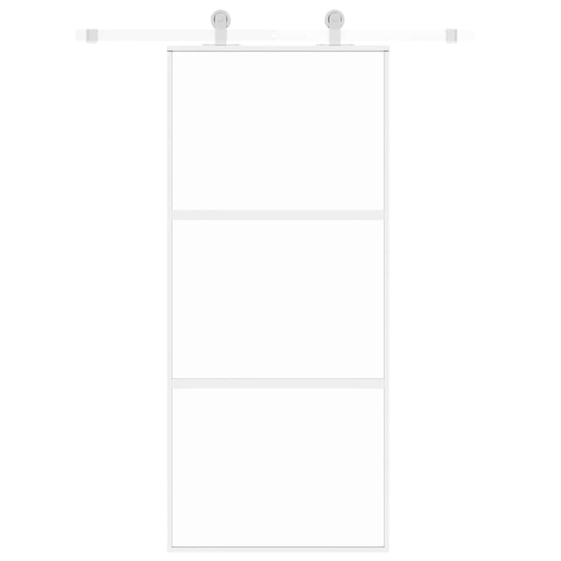 Load image into Gallery viewer, Vidaxl schuifdeur 90x205 cm gehard glas en aluminium wit