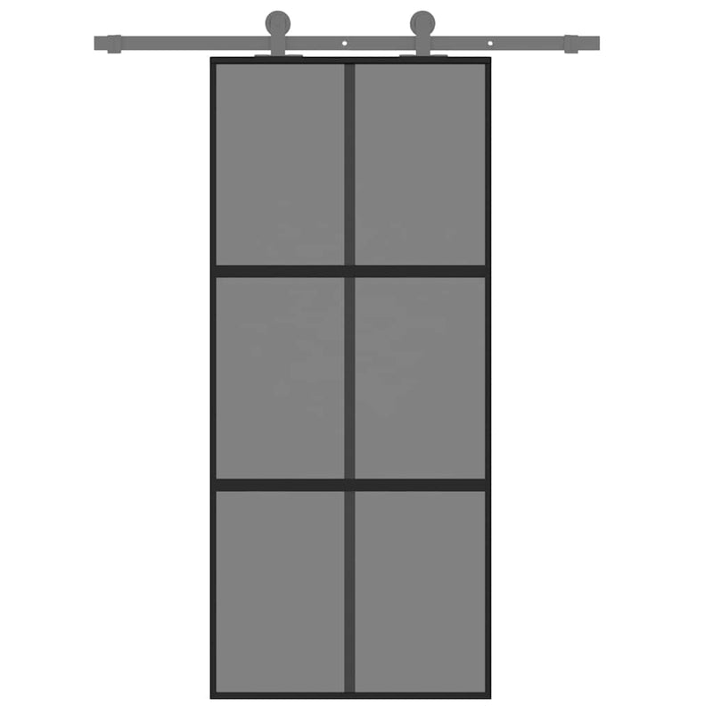 Load image into Gallery viewer, Vidaxl schuifdeur 90x205 cm gehard glas en aluminium zwart