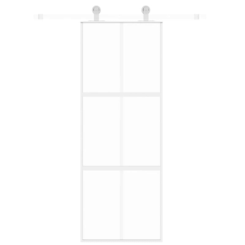 Load image into Gallery viewer, Vidaxl schuifdeur 76x205 cm gehard glas en aluminium wit