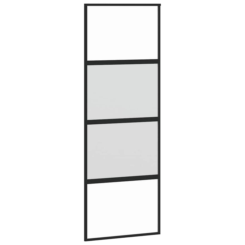 Load image into Gallery viewer, Vidaxl schuifdeur 76x205 cm gehard glas en aluminium zwart