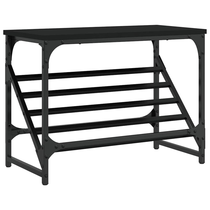 Afbeelding laden in galerijviewer, Vidaxl schoenenrek 60x30x45 cm bewerkt hout zwart